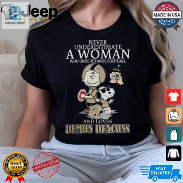 Woman Football Wake Forest Hilarious Peanuts Tee hotcouturetrends 1 3