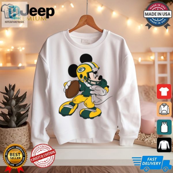 Cheesehead Charm Funny Green Bay Packers Mickey Tee hotcouturetrends 1 2