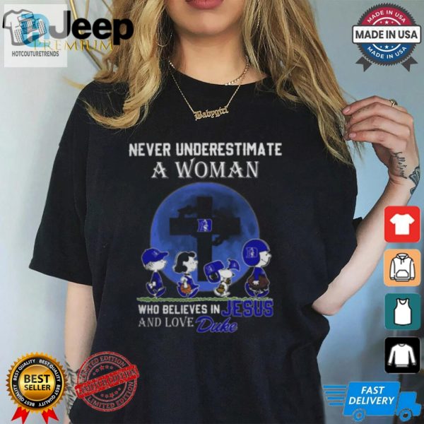 Funny Unique Peanuts Jesus Duke Blue Devils Womens Shirt hotcouturetrends 1