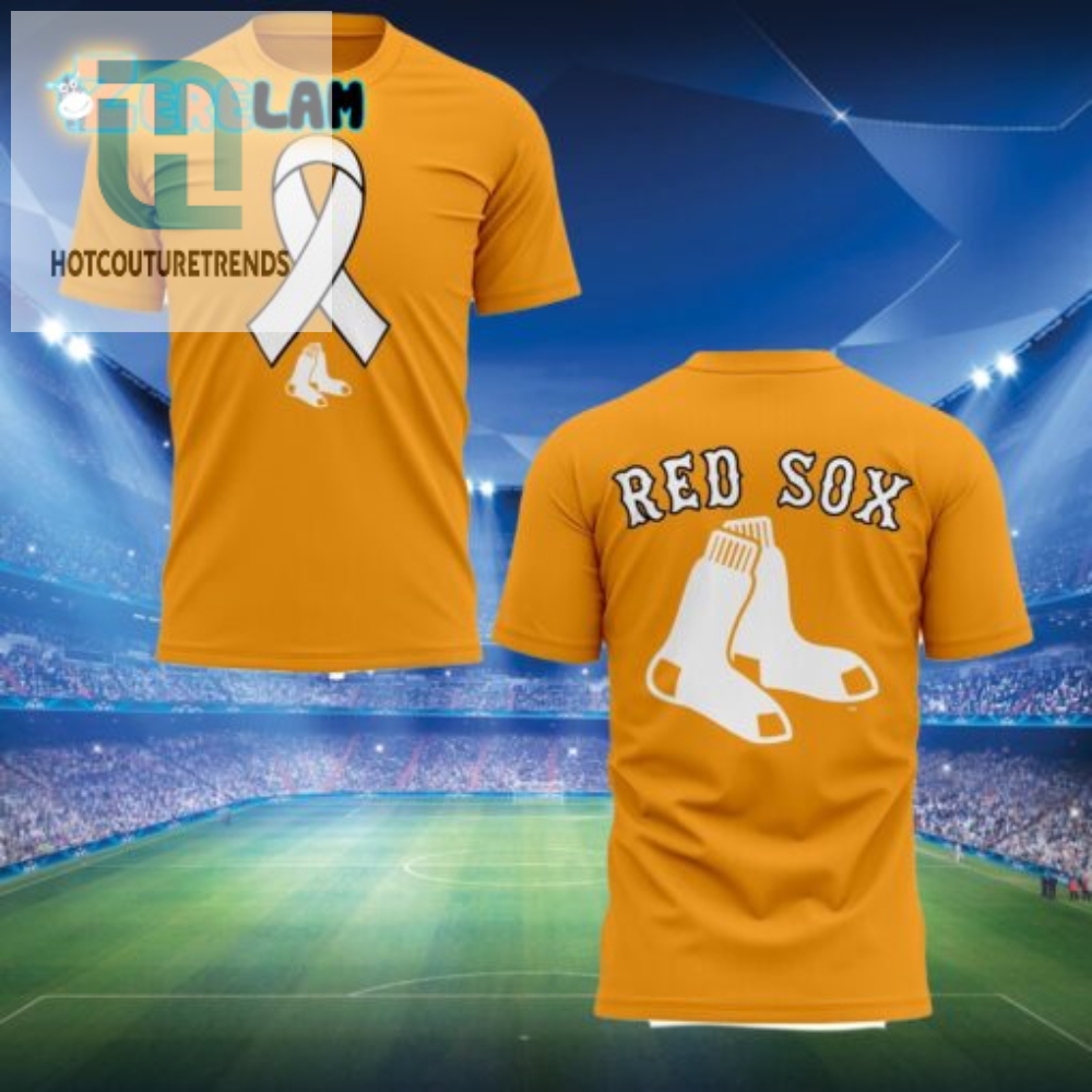 Strike Out Cancer Fun Red Sox Tee For Awareness Month