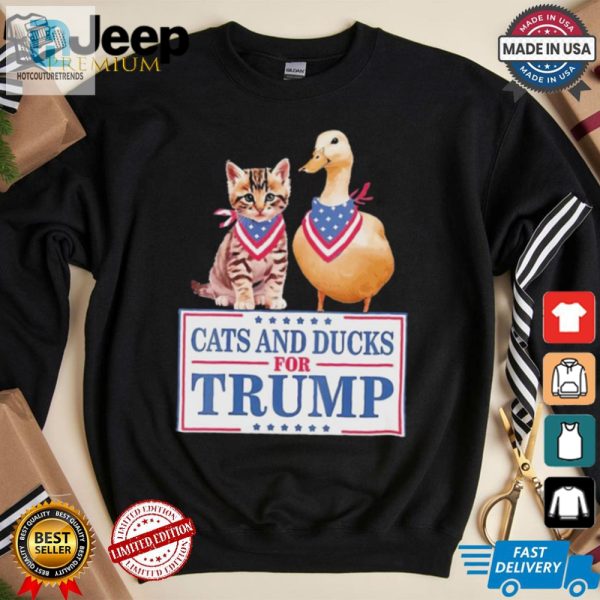 Quirky Cats Ducks For Trump 2024 Tee Purrfectly Unique hotcouturetrends 1 1