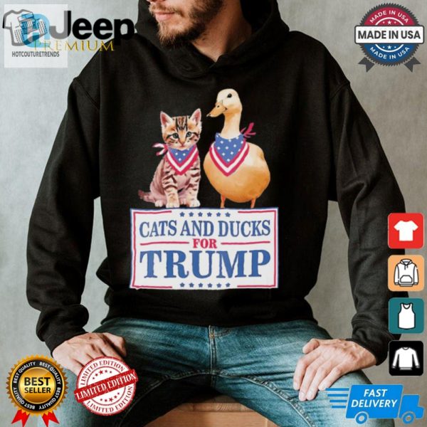 Quirky Cats Ducks For Trump 2024 Tee Purrfectly Unique hotcouturetrends 1 3