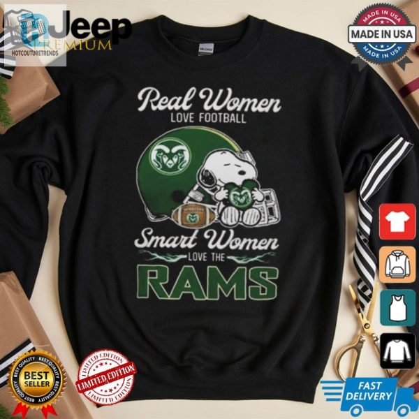 Smart Women Love Football Funny Snoopy Rams 2024 Shirt hotcouturetrends 1 1