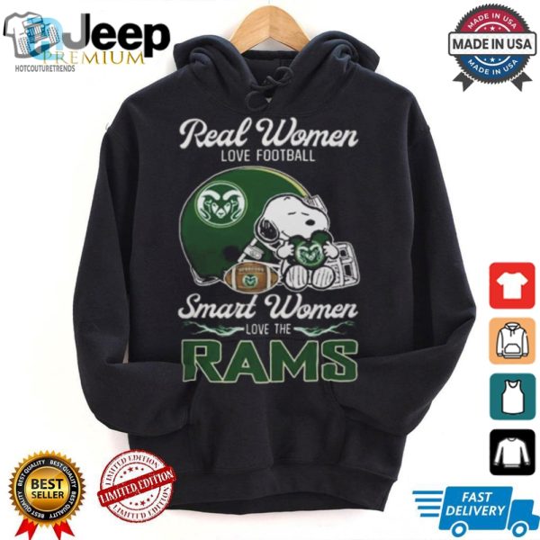 Smart Women Love Football Funny Snoopy Rams 2024 Shirt hotcouturetrends 1 2