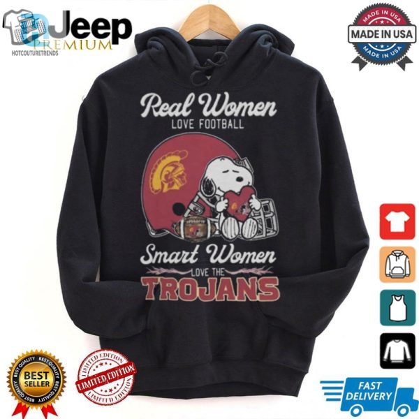 Real Women Love Football Funny Usc Trojans Snoopy Shirt hotcouturetrends 1 2