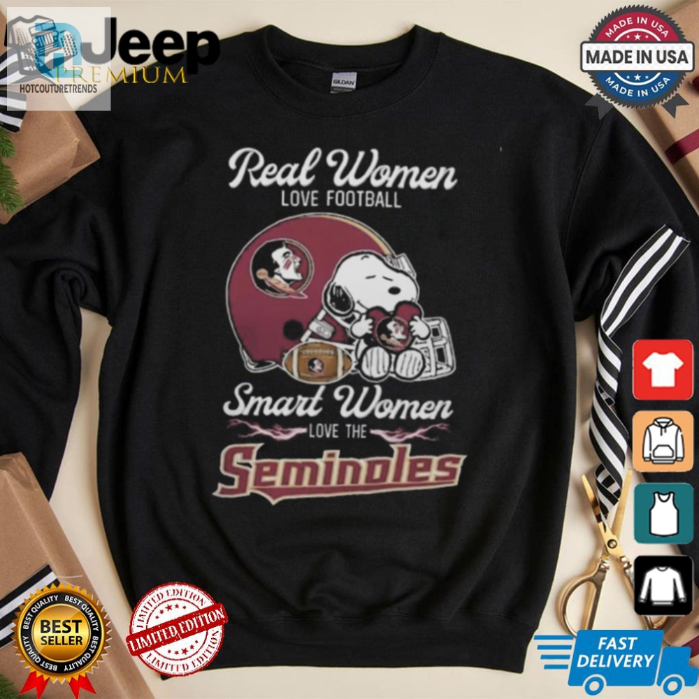 Real Women Love Football  Florida State X Snoopy 2024 Tee