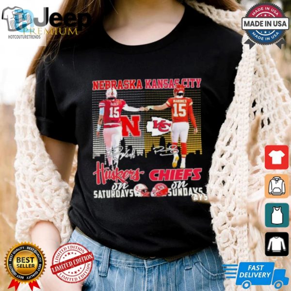 Huskers Saturdays Chiefs Sundays Shirt Unique Game Day Humor hotcouturetrends 1