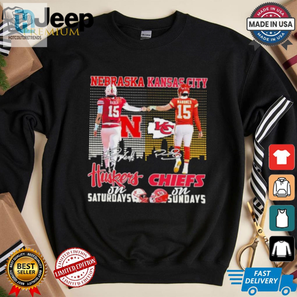 Huskers Saturdays Chiefs Sundays Shirt  Unique Game Day Humor