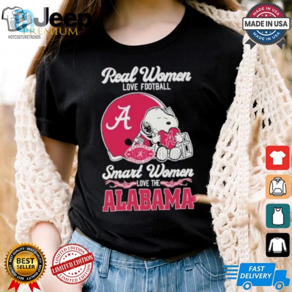 Funny Snoopy Shirt Smart Women Love Alabama Crimson Tide hotcouturetrends 1