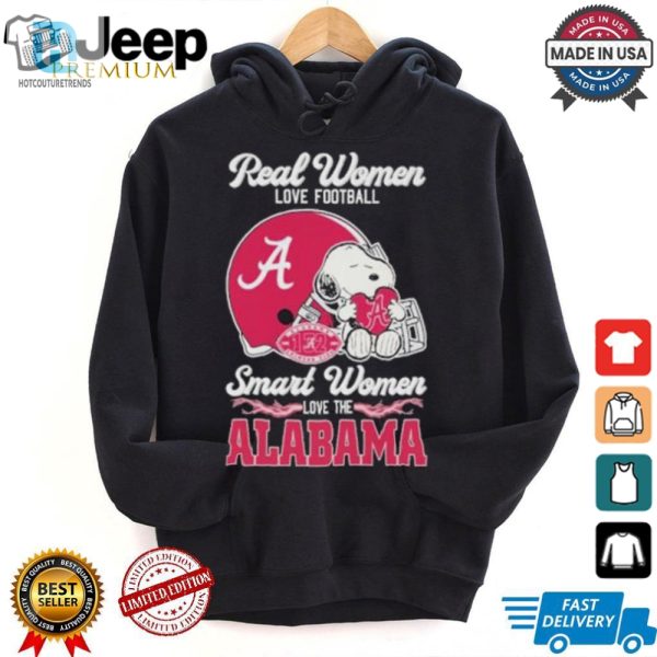 Funny Snoopy Shirt Smart Women Love Alabama Crimson Tide hotcouturetrends 1 2