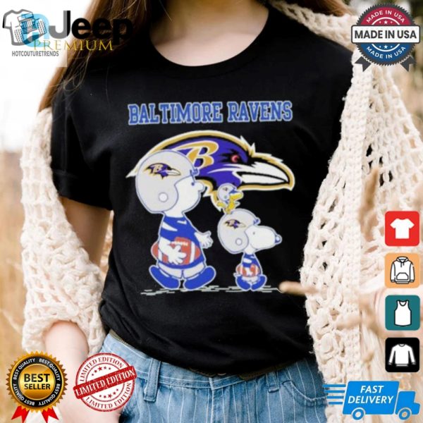 Score Laughs With Our Baltimore Ravens Snoopy Tee hotcouturetrends 1