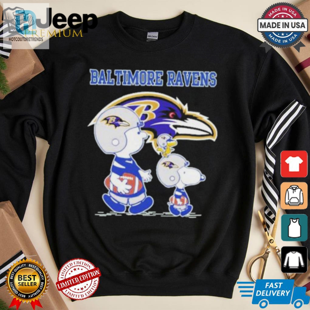 Score Laughs With Our Baltimore Ravens Snoopy Tee