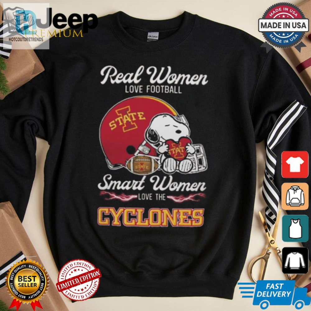 Funny Iowa State X Snoopy Tee Real Smart Women Love Football