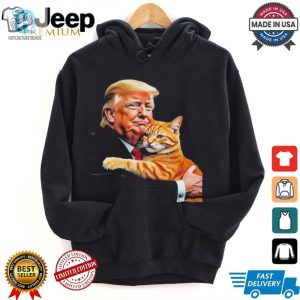 Funny Trump Hugging Orange Cat 2024 Meme Tshirt hotcouturetrends 1 2