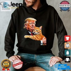 Funny Trump Hugging Orange Cat 2024 Meme Tshirt hotcouturetrends 1 3