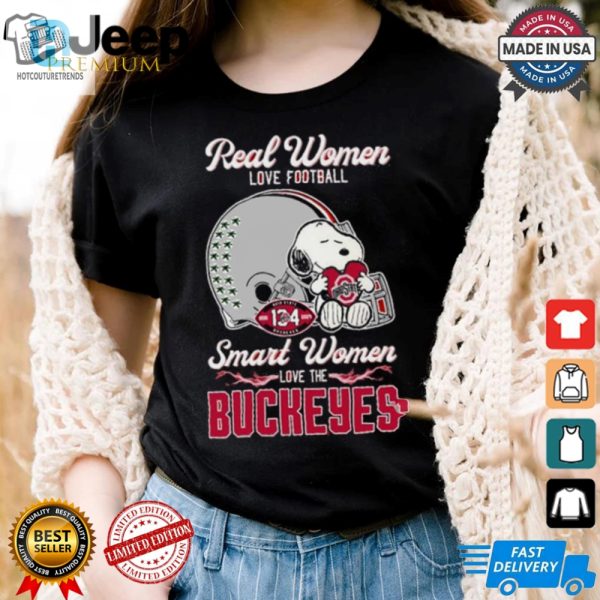 Real Women Love Football Smart Women Love Buckeyes Snoopy Tee hotcouturetrends 1