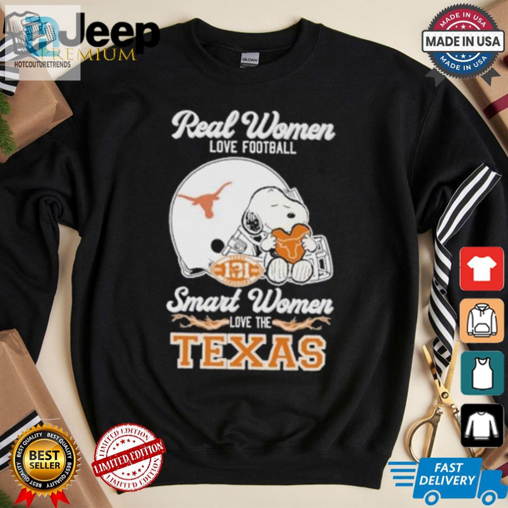 Real Women Love Football Snoopy Texas Longhorns Shirt