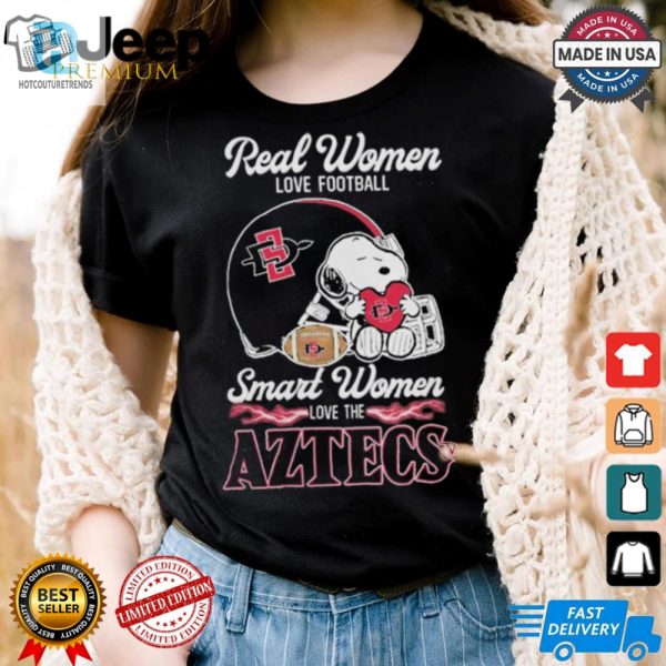 Smart Women Love Football Sdsu Aztecs Snoopy 2024 Tee hotcouturetrends 1