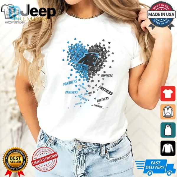 Score Big Laughs With Our Quirky Carolina Panthers Heart Tee hotcouturetrends 1 2