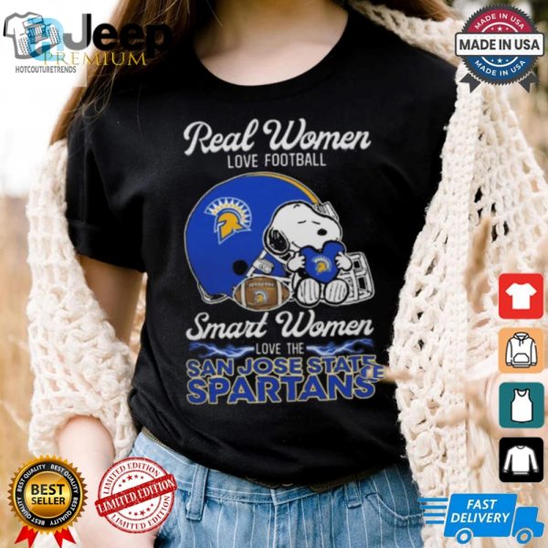 San Jose State X Snoopy Smart Women Love Football Tee 2024 hotcouturetrends 1