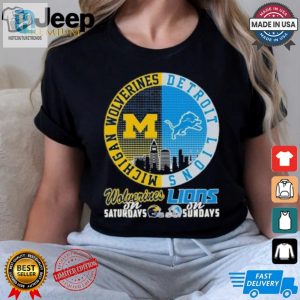 Double The Gridiron Glory Wolverines Saturdays Lions Sundays Tee hotcouturetrends 1 2