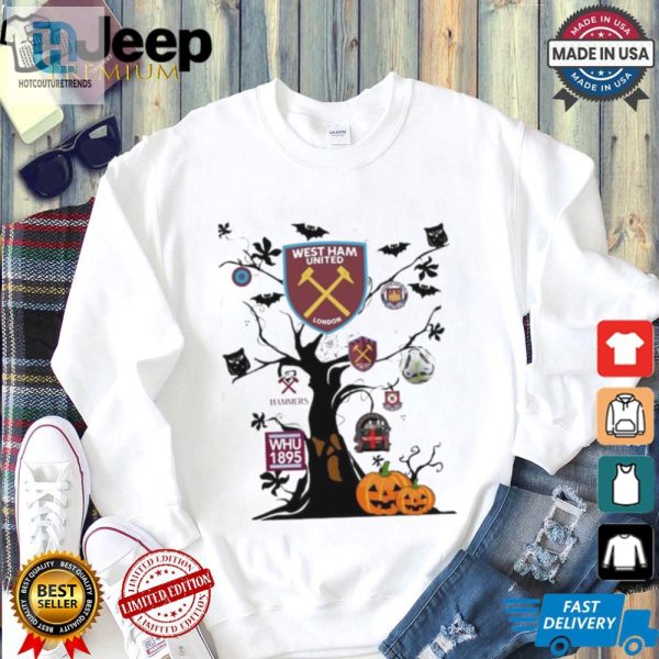 West Ham F.C. Spooky Tree Shirt Hammers Halloween Laughs hotcouturetrends 1