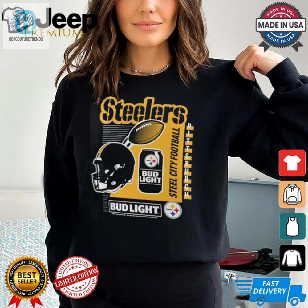 Score Laughs  Cheers Funny Pittsburgh Steelers Busch Tee