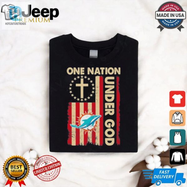 Funny Unique Dophing One Nation Under God Tee hotcouturetrends 1