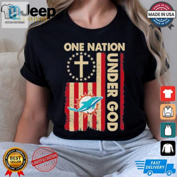 Funny Unique Dophing One Nation Under God Tee hotcouturetrends 1 2