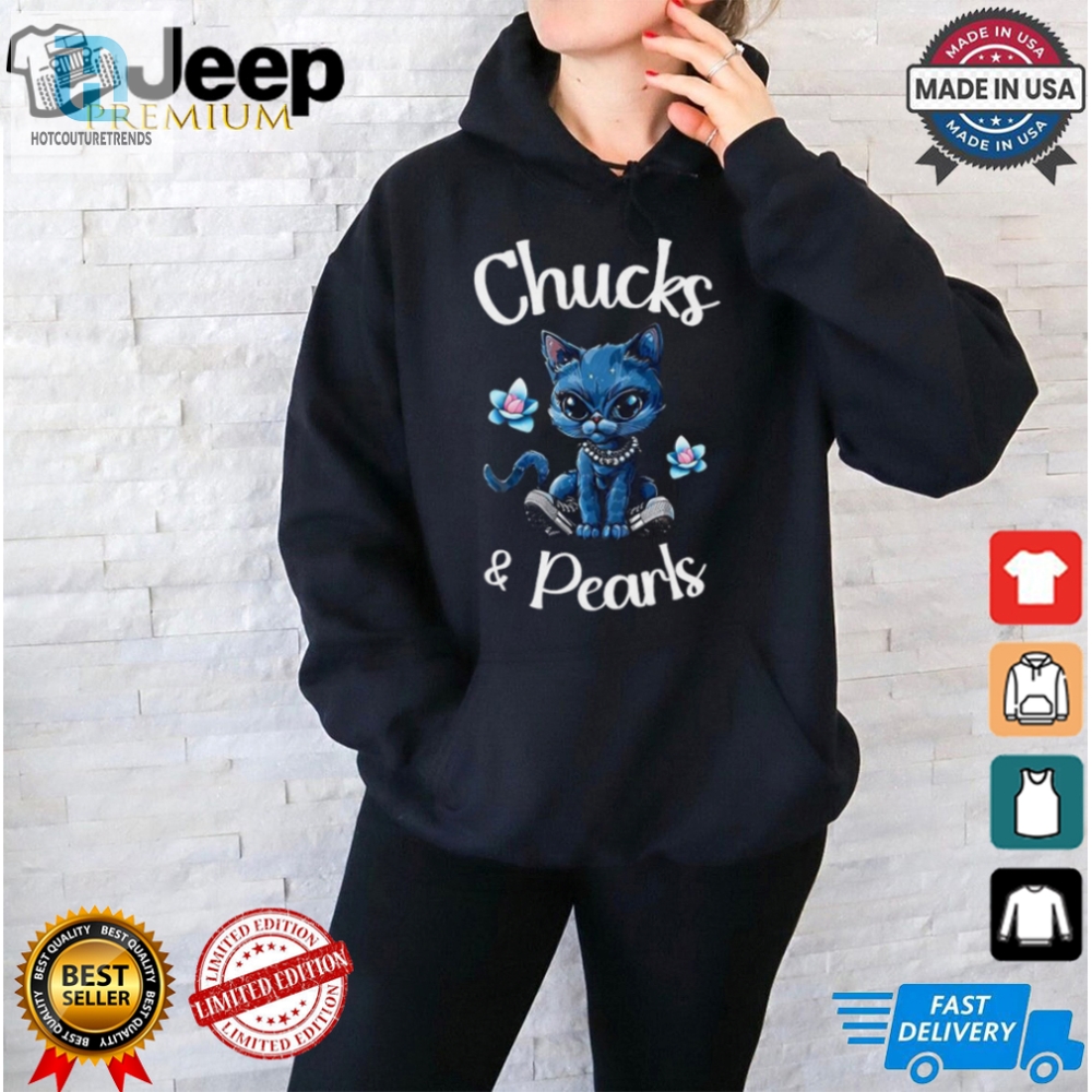 Purrfectly Elegant Chuckles  Pearls Kamala 2024 Shirt