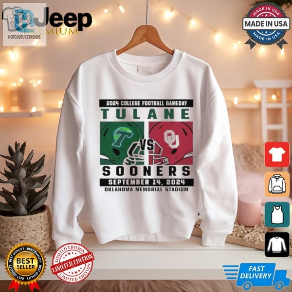 Score Big Laughs Ou Vs Tulane 2024 Matchup Tee hotcouturetrends 1