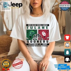 Score Big Laughs Ou Vs Tulane 2024 Matchup Tee hotcouturetrends 1 1