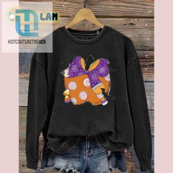 Get Spooky Silly Halloween Apple Coquette Sweatshirt hotcouturetrends 1 1