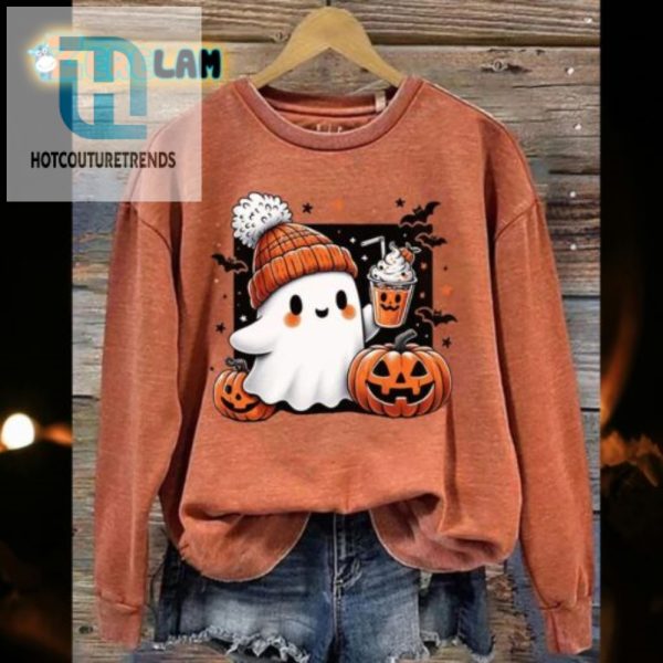 Spooky Chic Womens Funny Ghost Sweatshirt For Halloween hotcouturetrends 1