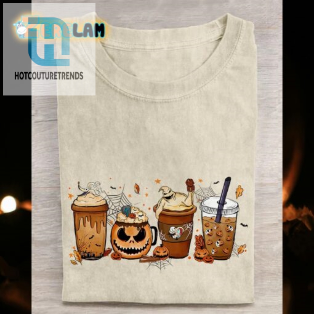 Sip  Spook Funny Coffee Monster Castle Tee For Halloween