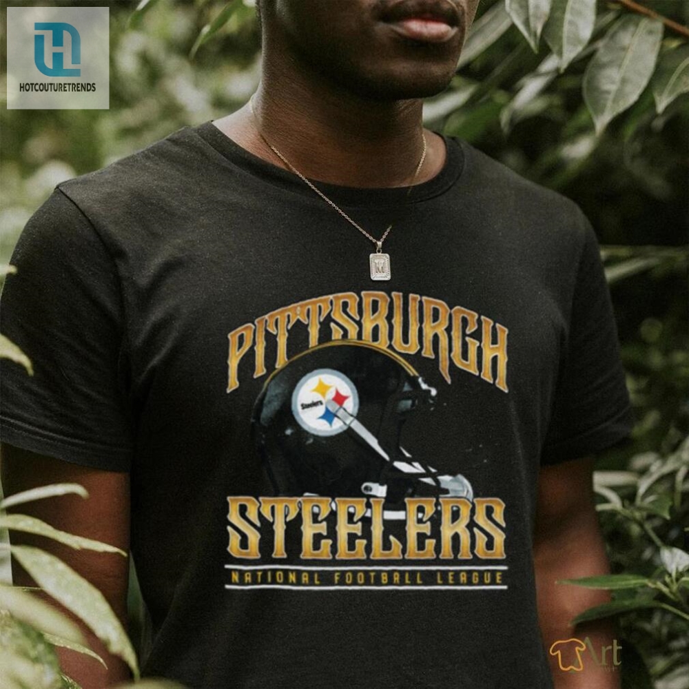 Pittsburgh Steelers Helmet Garment Dyed Heavyweight T Shirt 