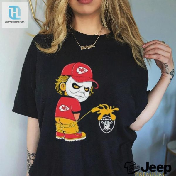 Michael Myers X Kansas City Chiefs Pee On Las Vegas Raiders Shirt hotcouturetrends 1 3