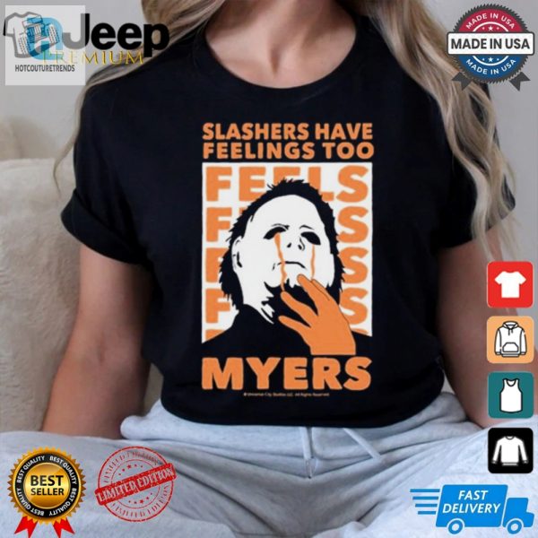 Riot Society Halloween 2024 Michael Myers Slashers Have Feelings Too Painting T Shirt hotcouturetrends 1