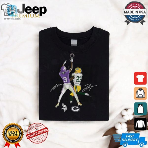 Jordan Addison Jaire Alexander Charcoal Minnesota Vikings Vs. Green Bay Packers Border Battle Player Shirt hotcouturetrends 1 1