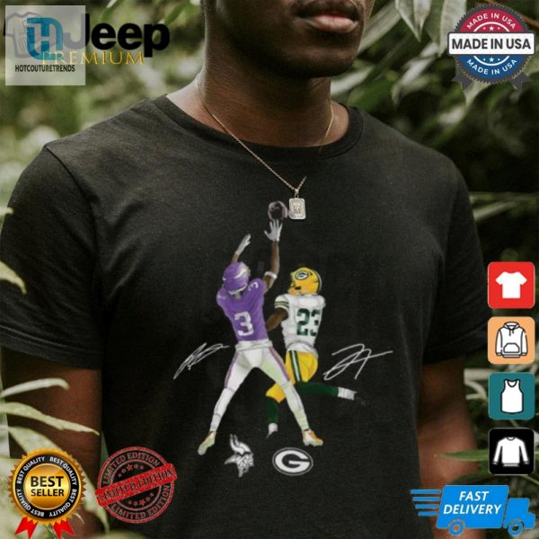 Jordan Addison Jaire Alexander Charcoal Minnesota Vikings Vs. Green Bay Packers Border Battle Player Shirt hotcouturetrends 1 3