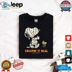 Creepin It Real Peanuts Snoopy Woodstock Mummy T Shirt hotcouturetrends 1 1