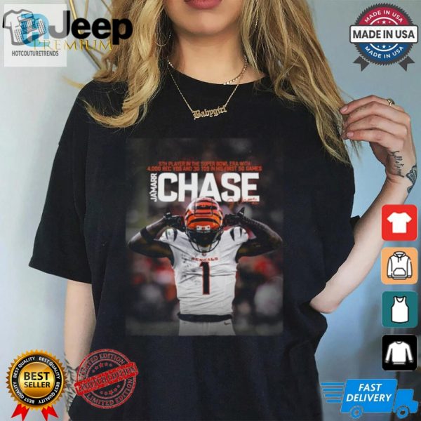 Jamarr Chase Cincinnati Bengals 4000 Rec Yds And 30 Tds In His First 50 Games 5Th Player T Shirt hotcouturetrends 1 2