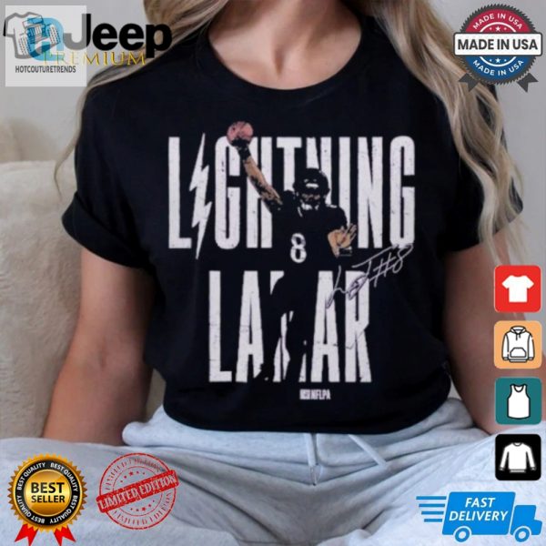 Lightning Lamar Jackson Baltimore Ravens Touchdown Leap Shirt hotcouturetrends 1 3