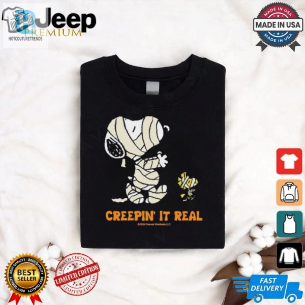 Creepin It Real Peanuts Snoopy Woodstock Mummy T Shirt hotcouturetrends 1 5