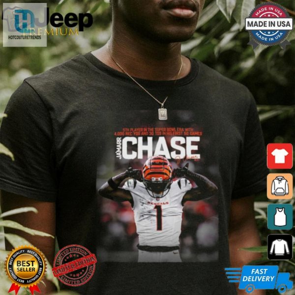 Jamarr Chase Cincinnati Bengals 4000 Rec Yds And 30 Tds In His First 50 Games 5Th Player T Shirt hotcouturetrends 1 7