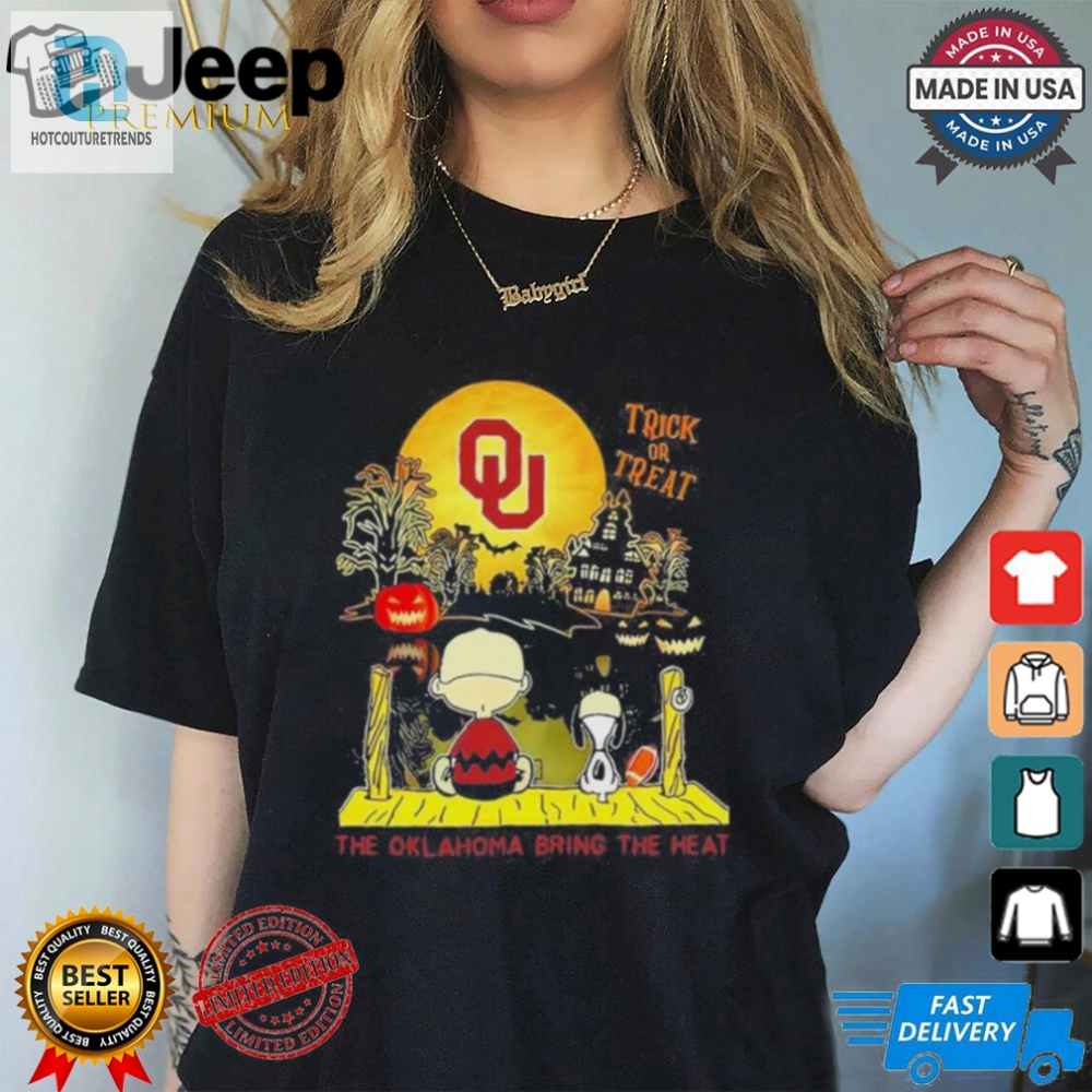 Official Ncaa Oklahoma Sooners Snoopy Bring The Heat 2024 T Shirt 