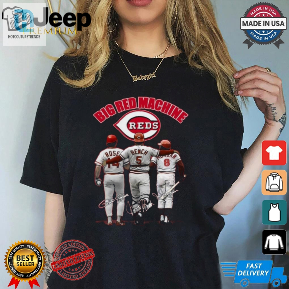 Cincinnati Reds Big Red Machine Peter Rose Johnny Bench Joe Morgan T Shirt 