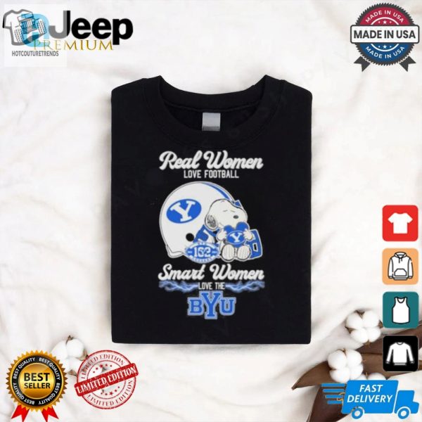 Real Women Love Football Smart Women Love The Byu Cougars X Snoopy Shirt hotcouturetrends 1 2