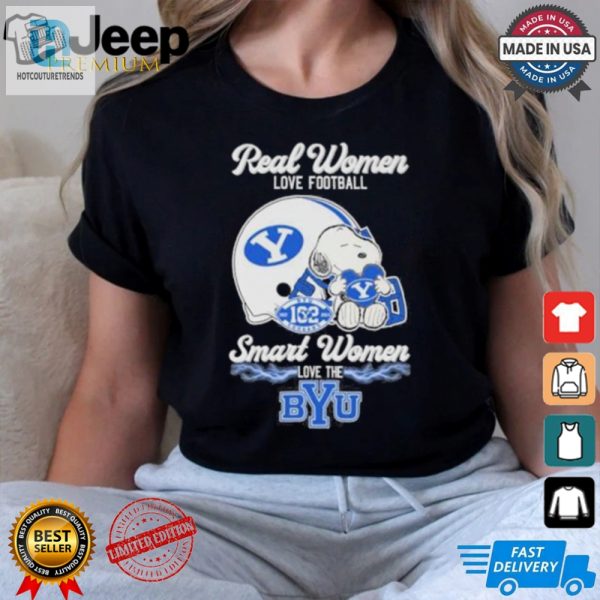 Real Women Love Football Smart Women Love The Byu Cougars X Snoopy Shirt hotcouturetrends 1 3