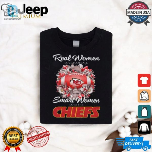 Real Women Love Football Smart Women Love The Kansas City Chiefs Flower Shirt hotcouturetrends 1 2